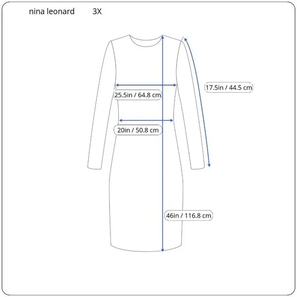 Nina Leonard Black Dress Womens Plus Size 3X Side Pockets Pull Over Embellished - Picture 3 of 6